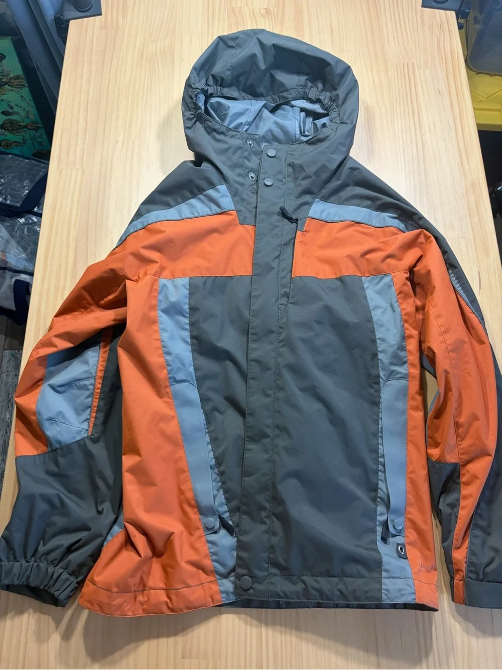 REI Orange and Gray Hooded Ski Jacket W